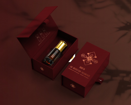 Oud'in-bottle-with-hard-paper-box Mockup